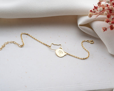 Braccialetto con pietra portafortuna del gatto 