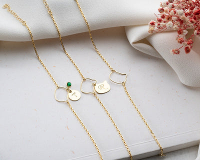 Braccialetto con pietra portafortuna del gatto 