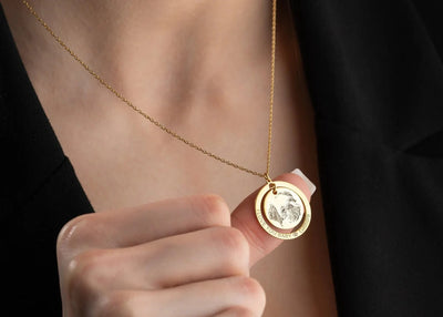 Collana con ritratto di animale domestico a doppio anello