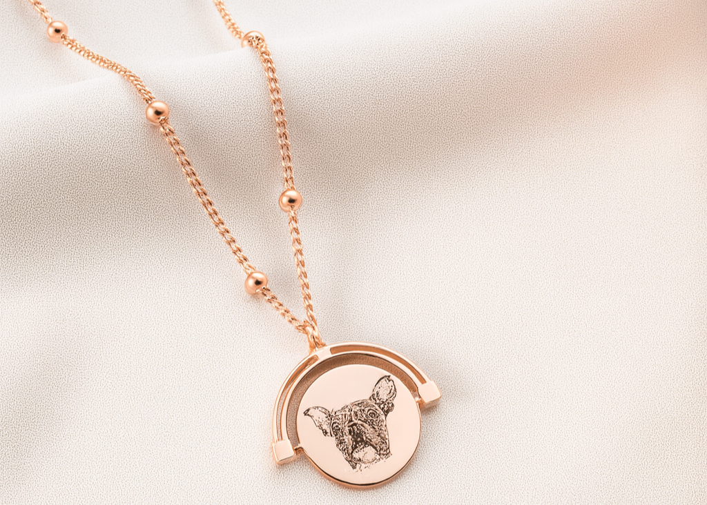 Pet Portrait Necklace with Ball Chain